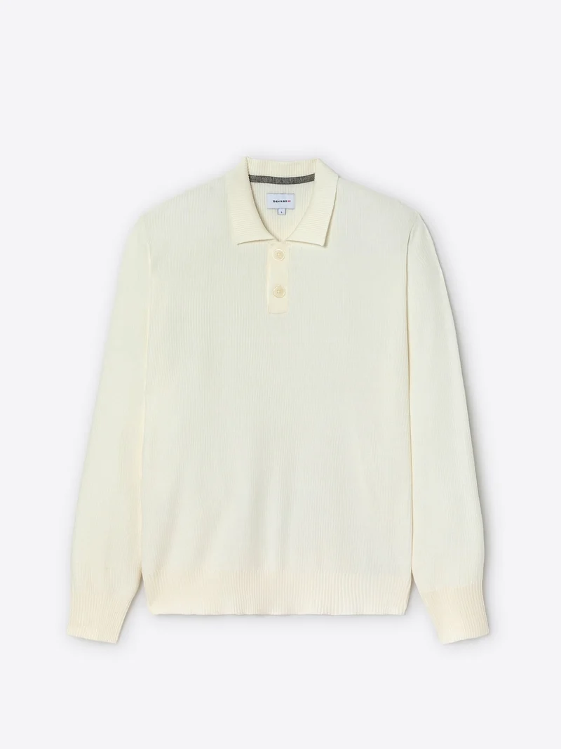 Pull polo col boutonné viscose certifiée