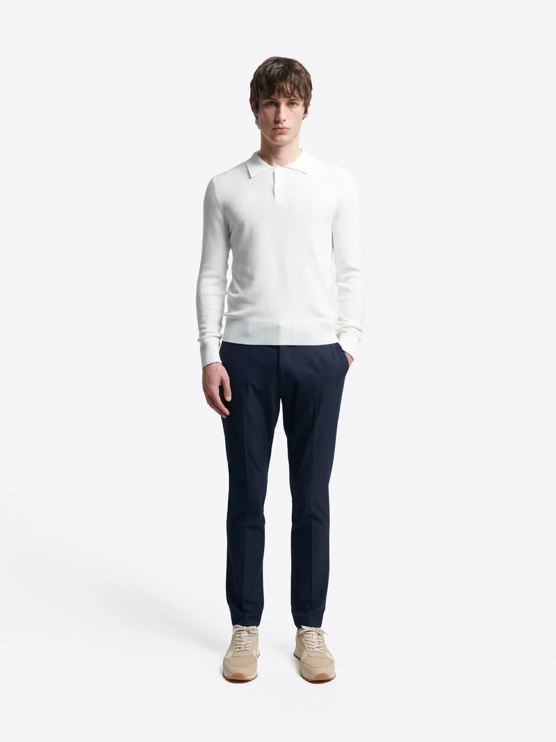 Pull polo col boutonné viscose certifiée
