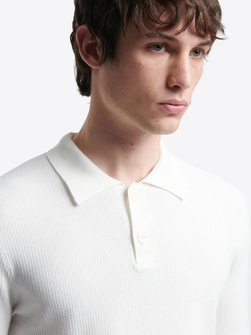 Pull polo col boutonné viscose certifiée