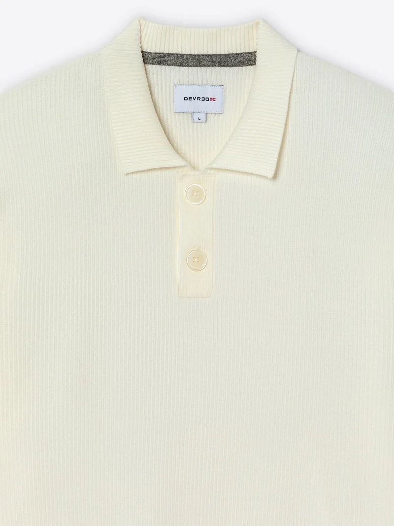 Pull polo col boutonné viscose certifiée