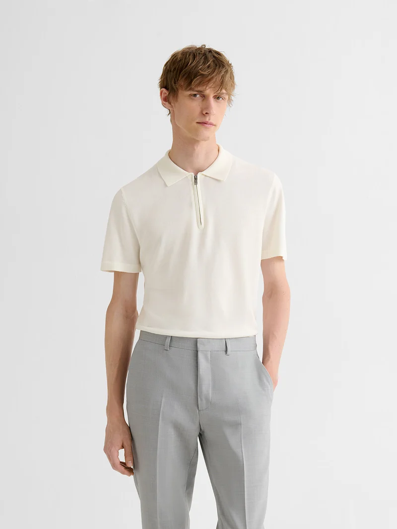 Polo zippé en jersey