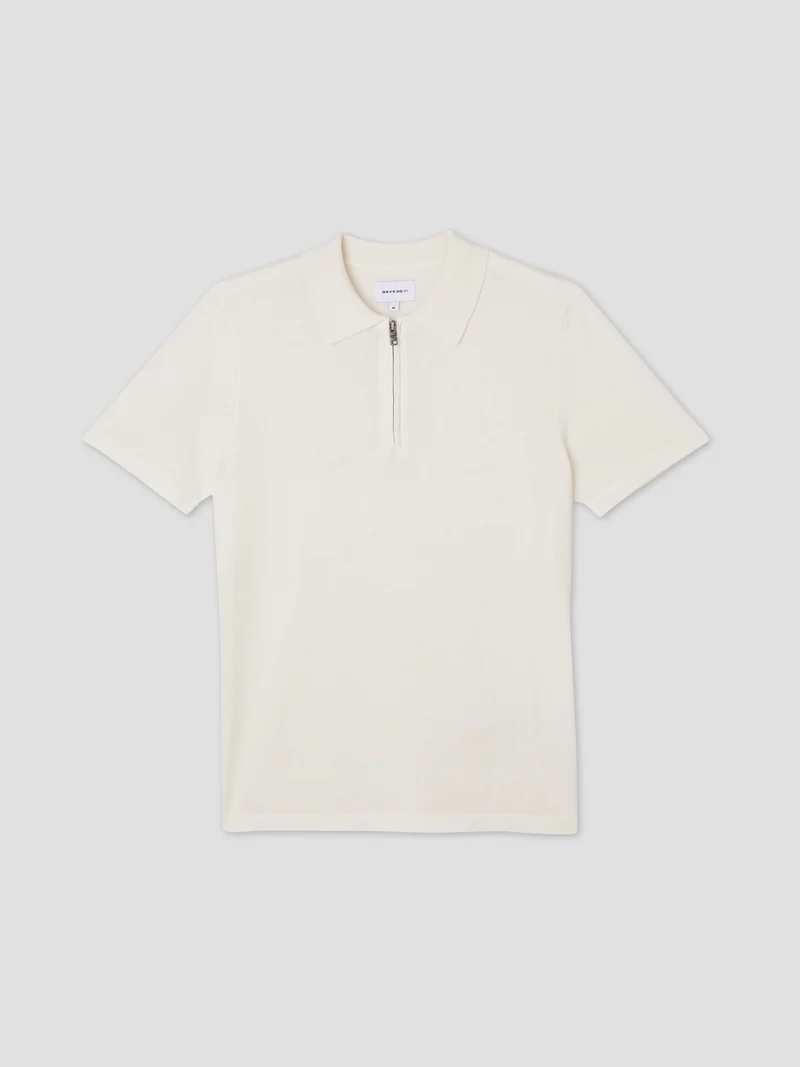 Polo zippé en jersey