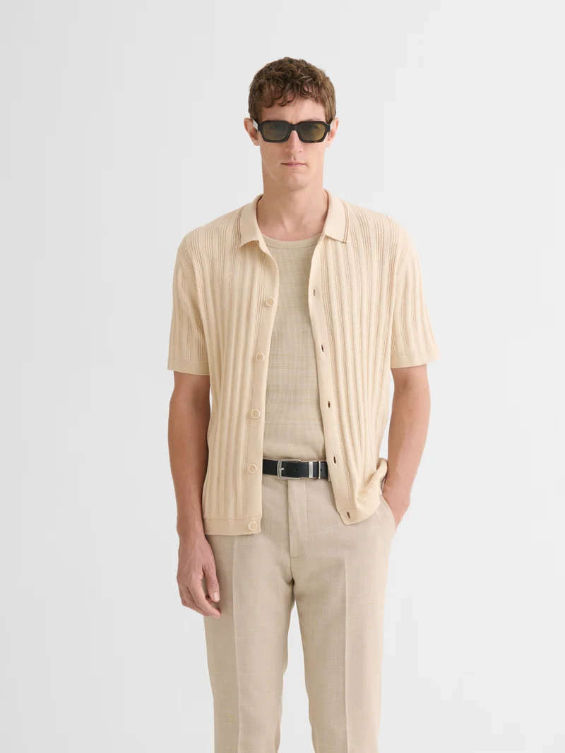 Chemise boutonnée maille ajourée