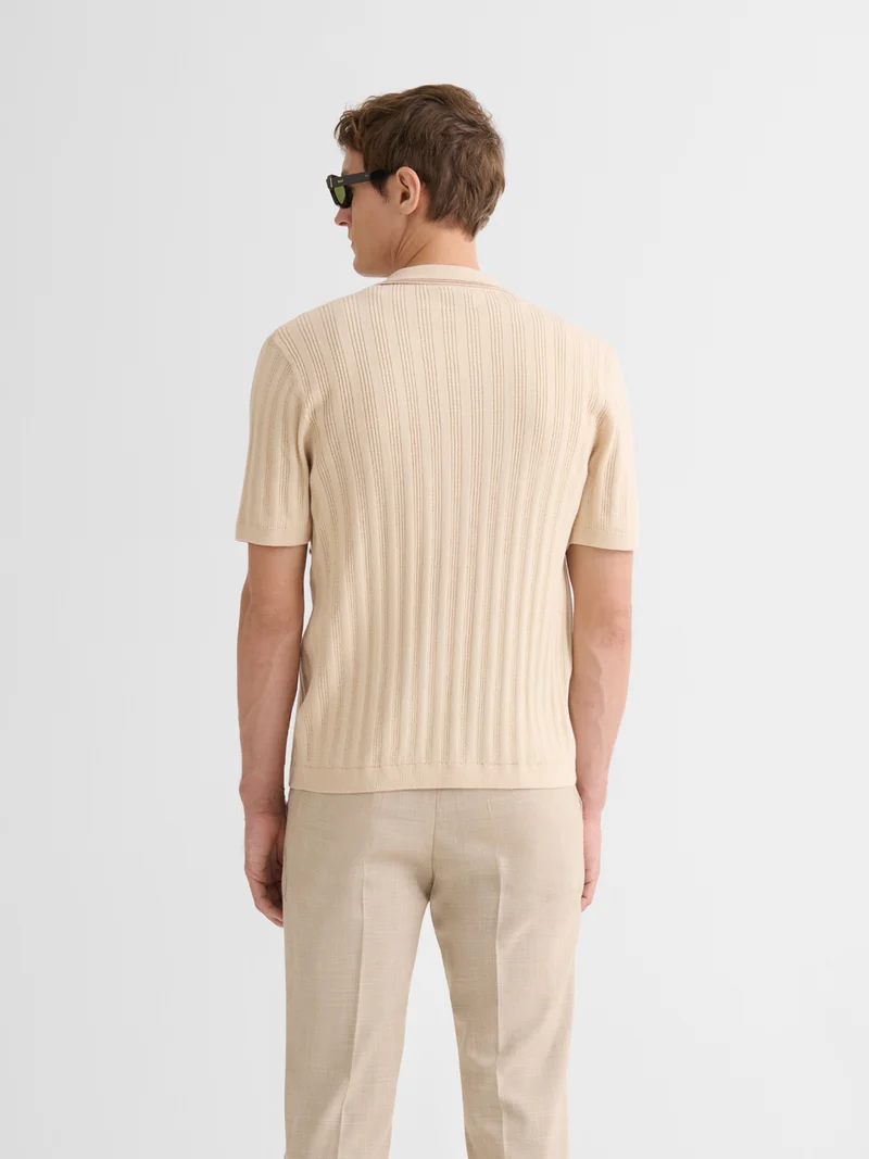 Chemise boutonnée maille ajourée