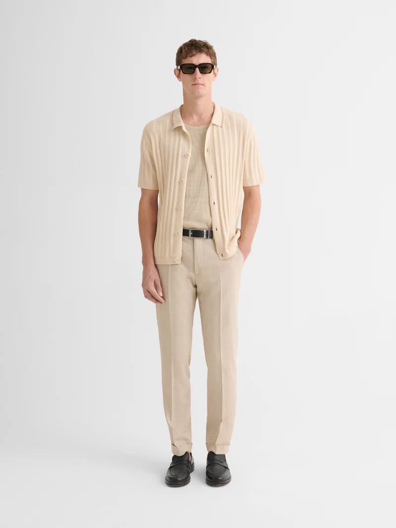 Chemise boutonnée maille ajourée