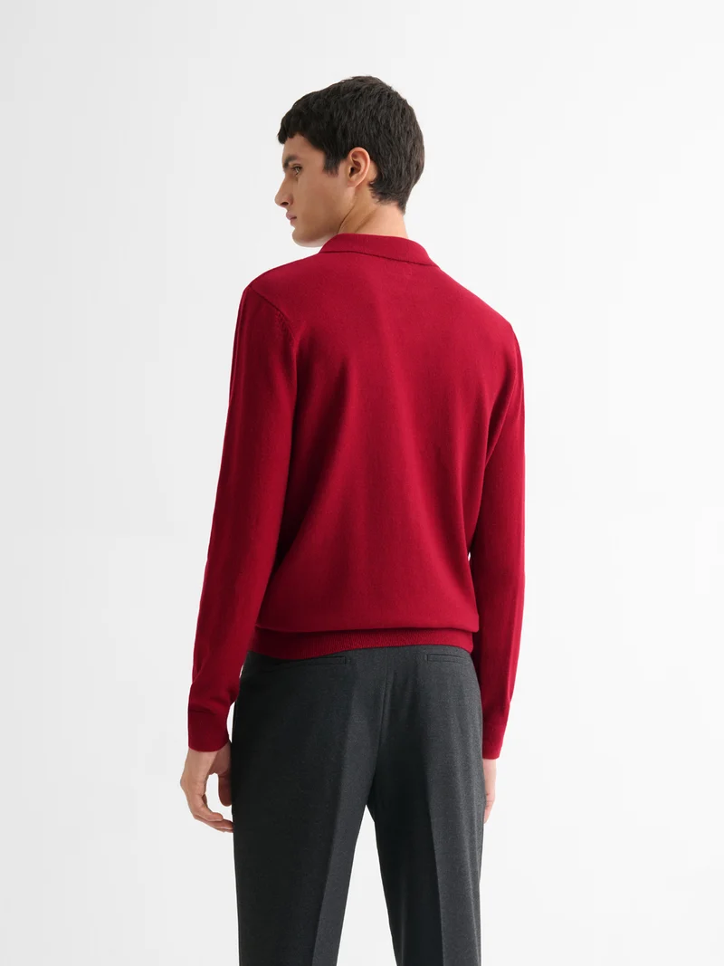 Pull col ouvert en laine et cachemire