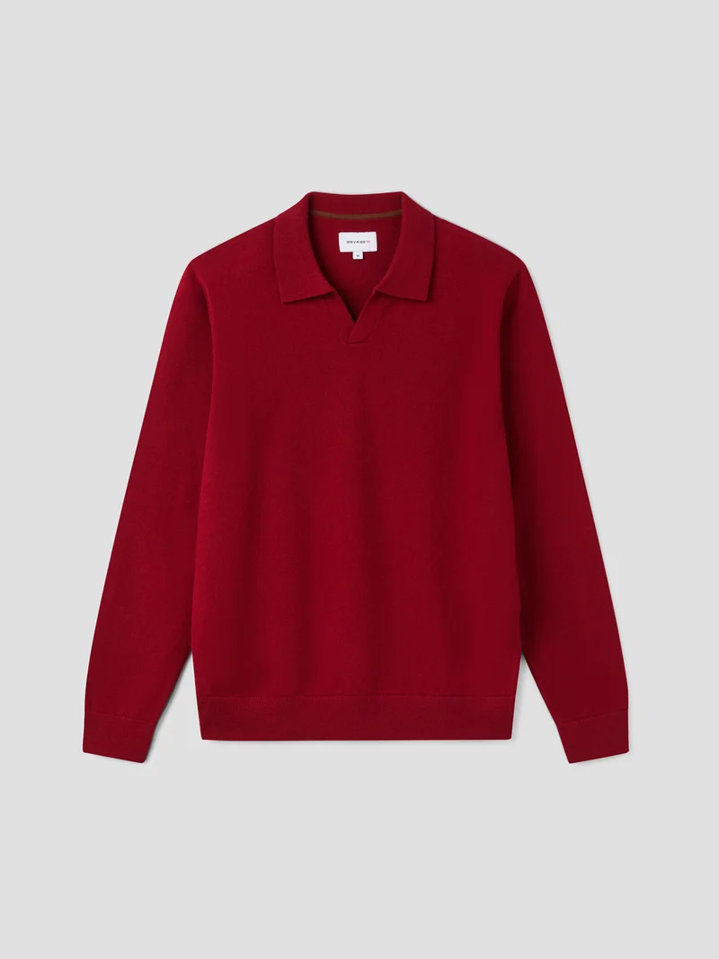 Pull col ouvert en laine et cachemire