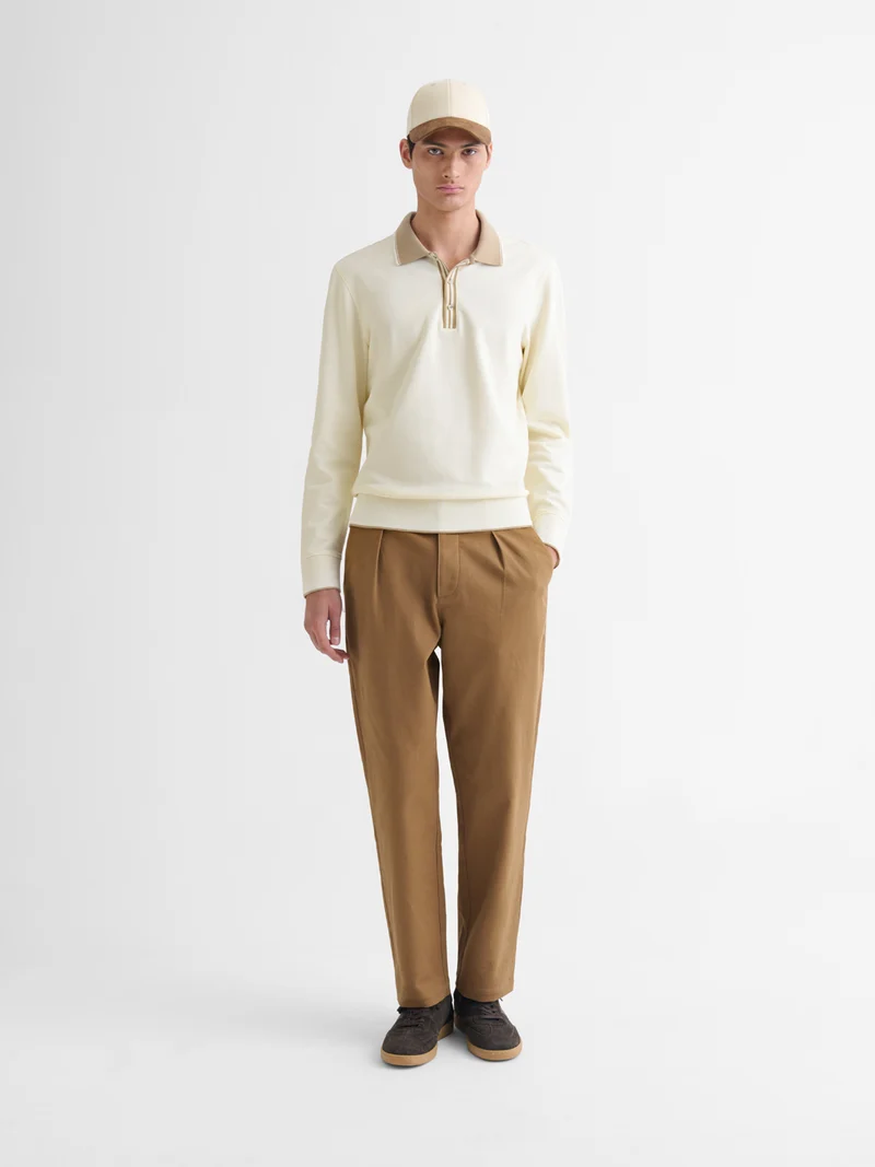 Polo manches longues col boutonné