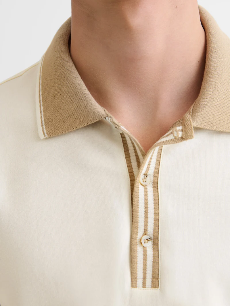 Polo manches longues col boutonné