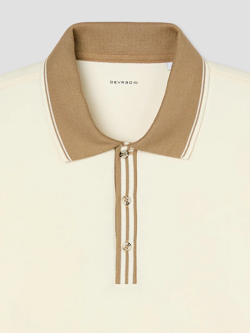 Polo manches longues col boutonné