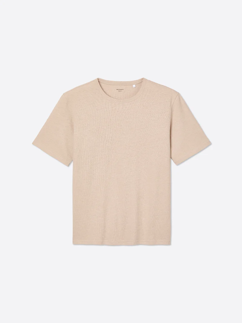 T-shirt col rond en coton lin