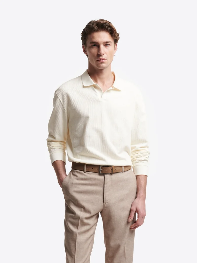 Polo manches longues en coton
