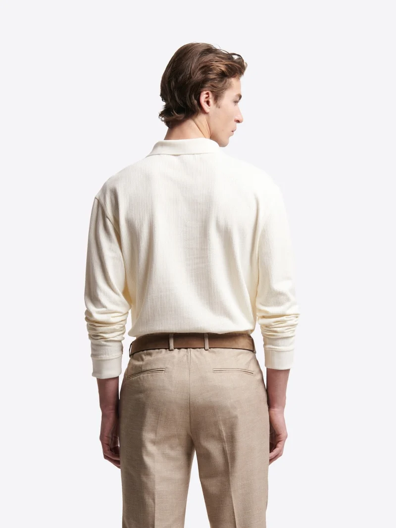 Polo manches longues en coton