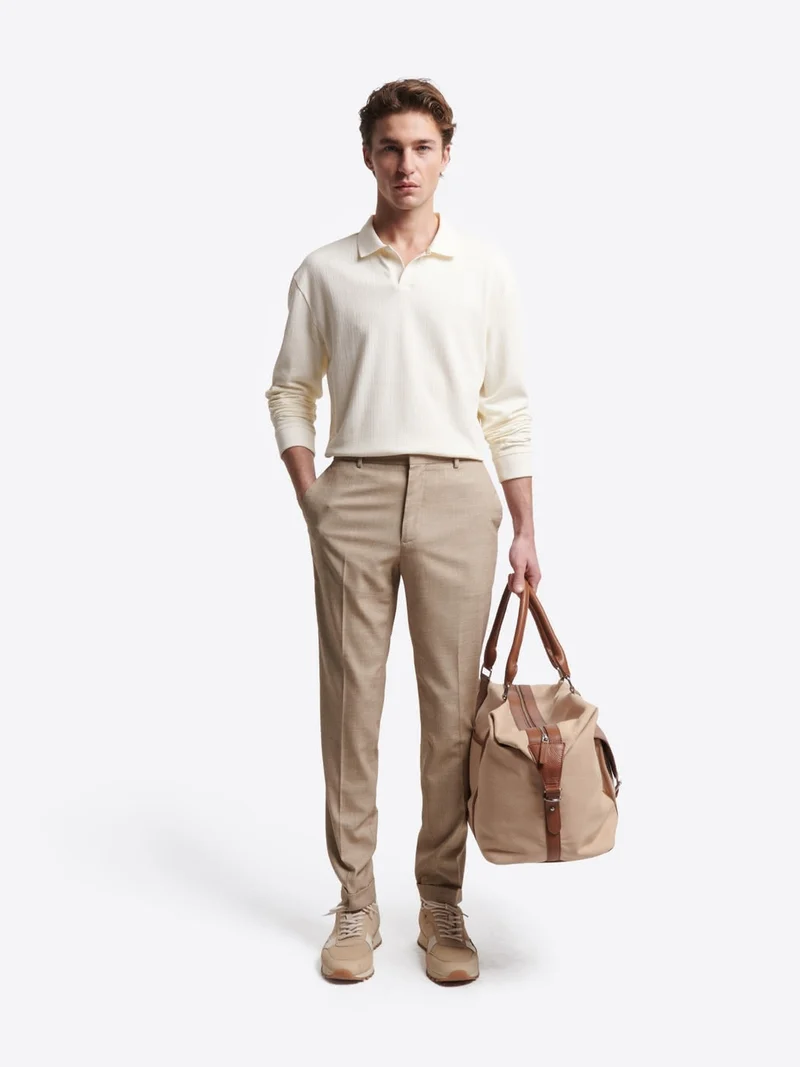 Polo manches longues en coton