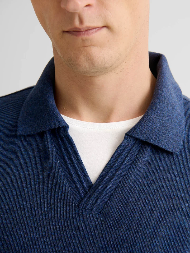 Polo col ouvert chiné
