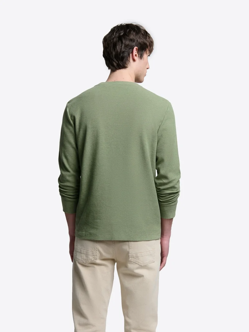 T-shirt col rond en coton chiné