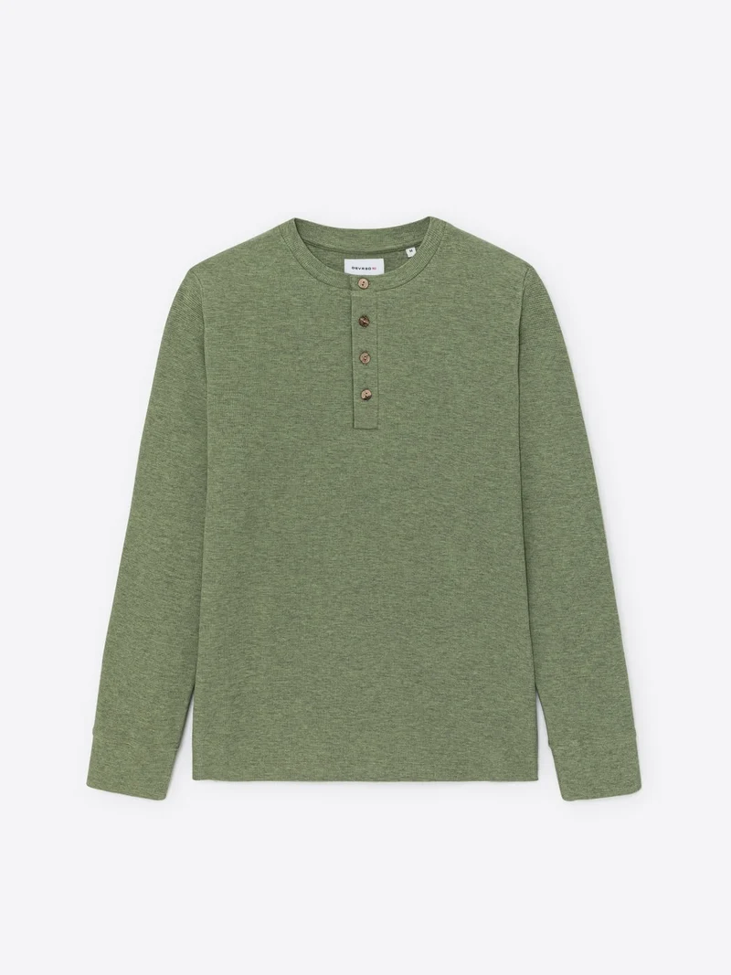 T-shirt col rond en coton chiné