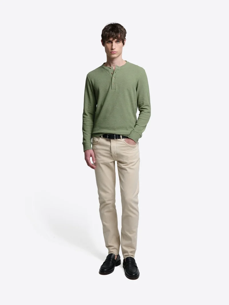 T-shirt col rond en coton chiné