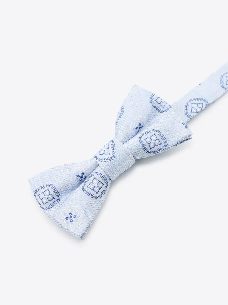 Nœud papillon à motif en soie mélangée