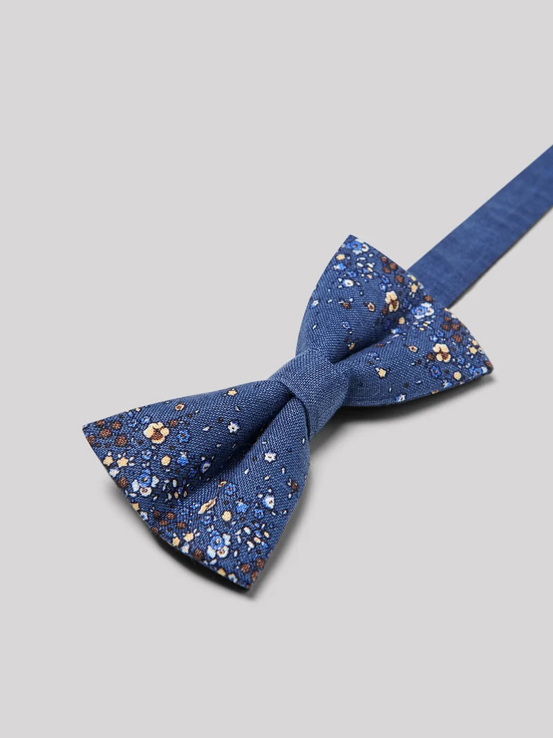 Noeud papillon en lin fleuri