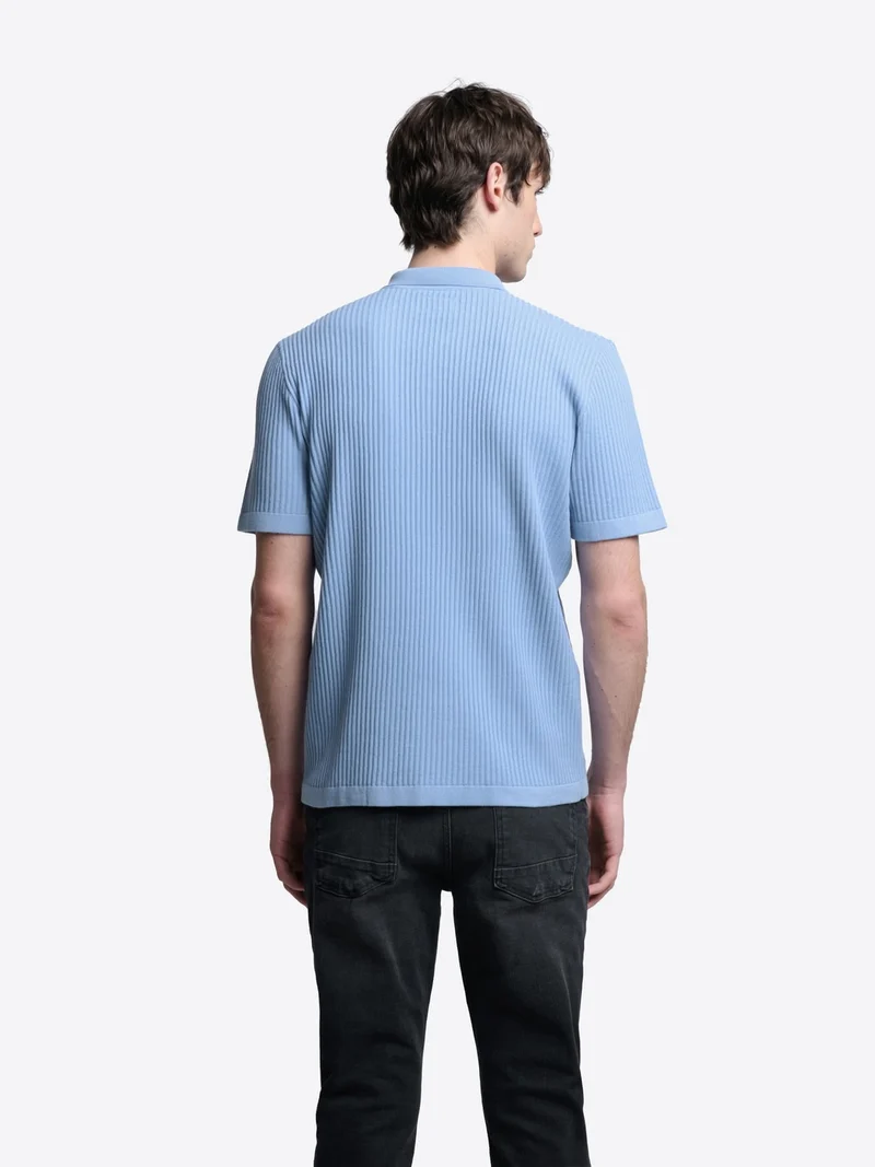 Polo maille boutonné en coton