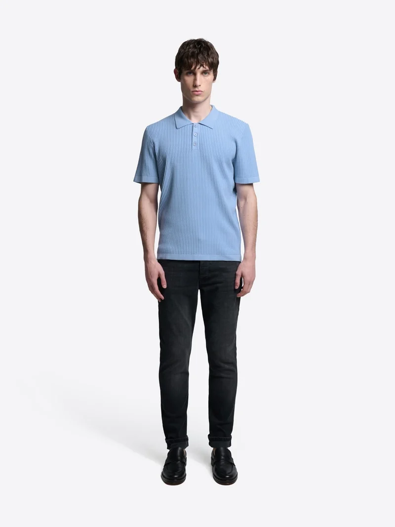 Polo maille boutonné en coton