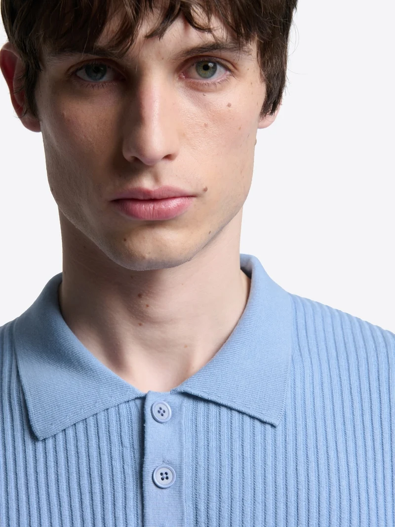 Polo maille boutonné en coton