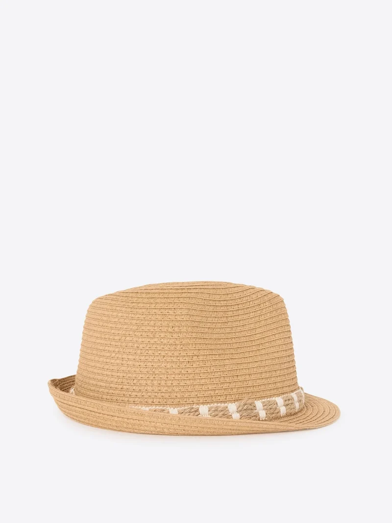Chapeau de paille cordelette torsadée