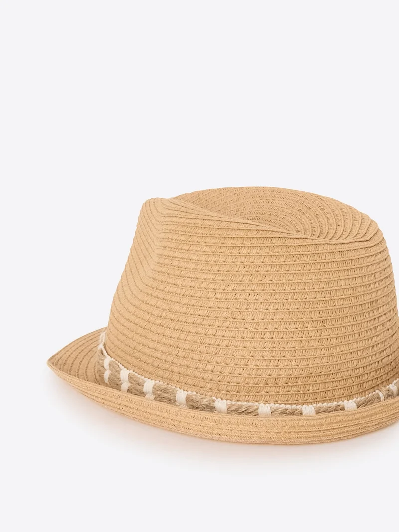 Chapeau de paille cordelette torsadée