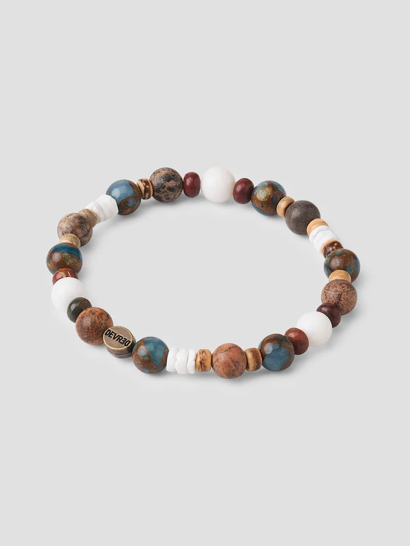Bracelet en perles et bois bicolore