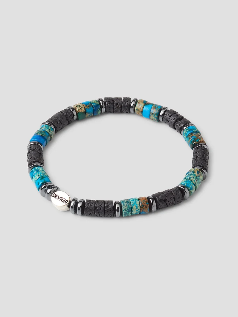 Bracelet en perles de bois bicolore