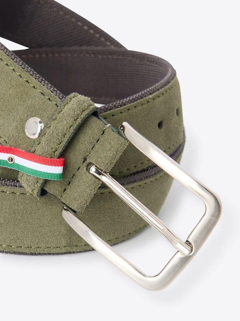 Ceinture bi-matière suédé