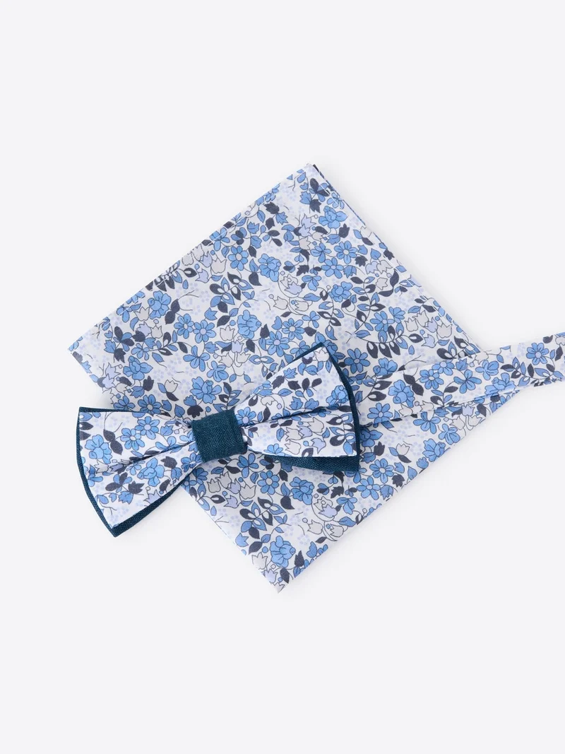 Pochette de costume fleuri en coton