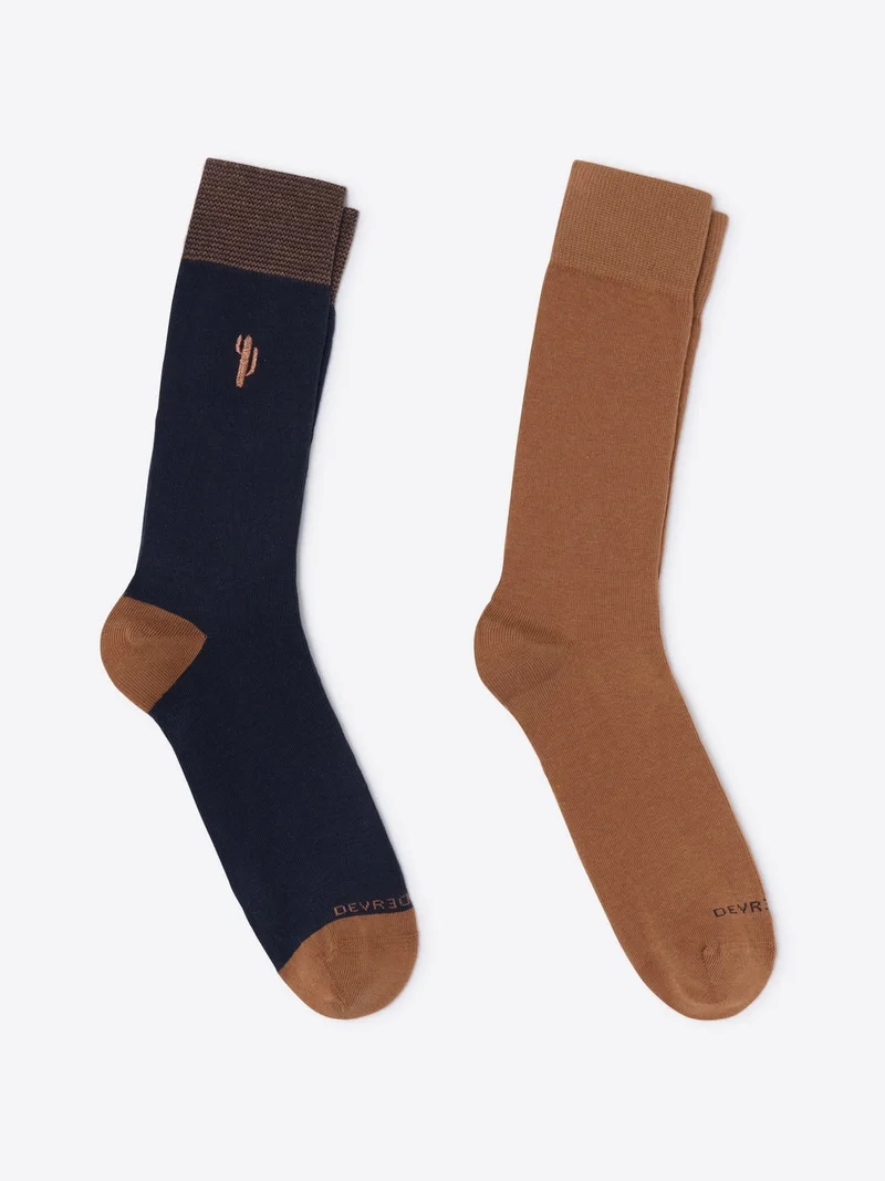 Lot de chaussettes bicolore et broderie