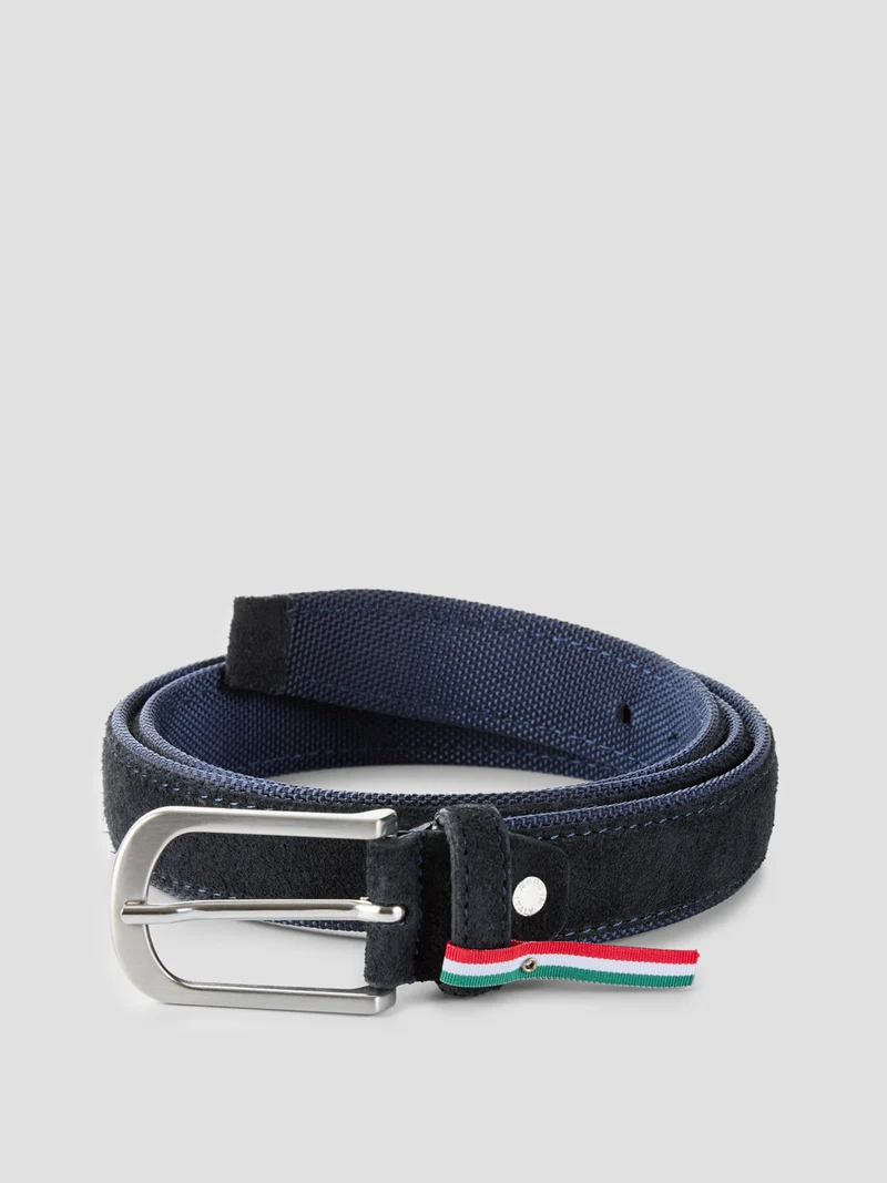 Ceinture en cuir et tisu
