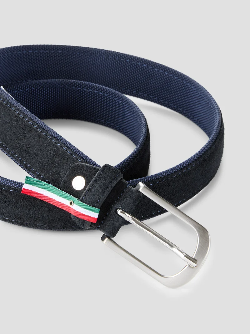 Ceinture en cuir et tisu