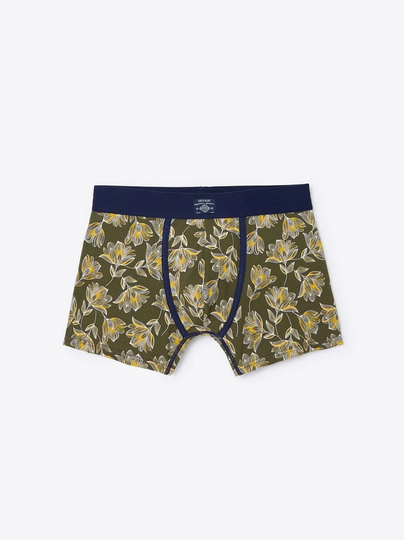 Boxer à fleurs en coton biologique