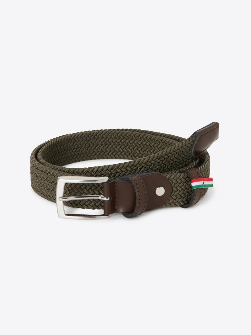Ceinture tressée élastique bi-matière