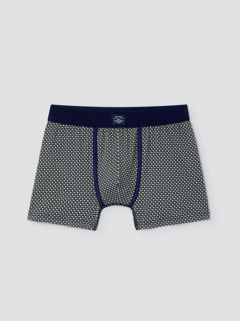 Boxer en coton élasthanne à motif