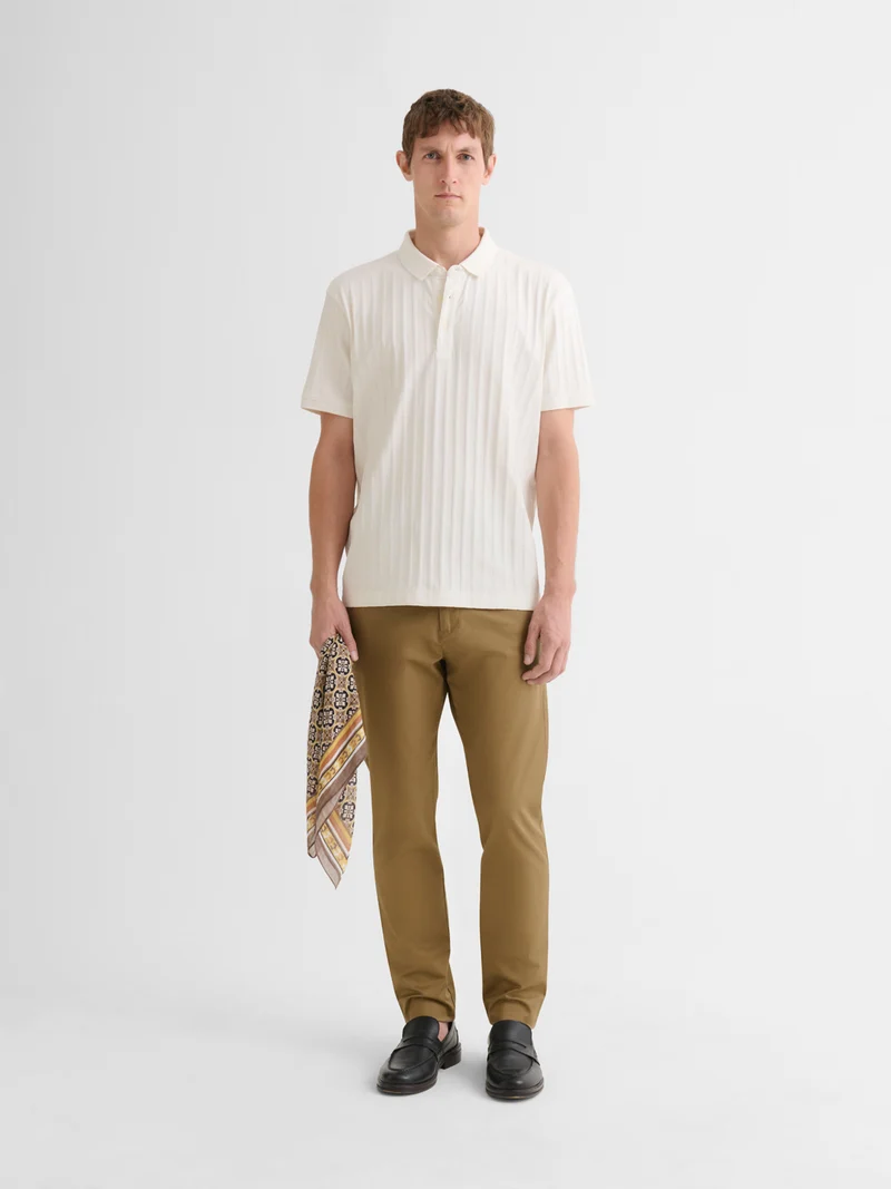 Polo boutonné en seersucker