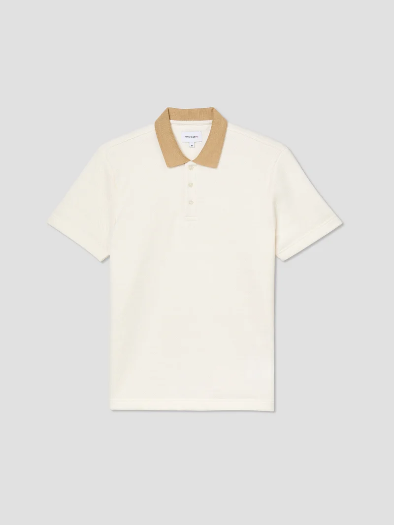 Polo boutonné en jacquard
