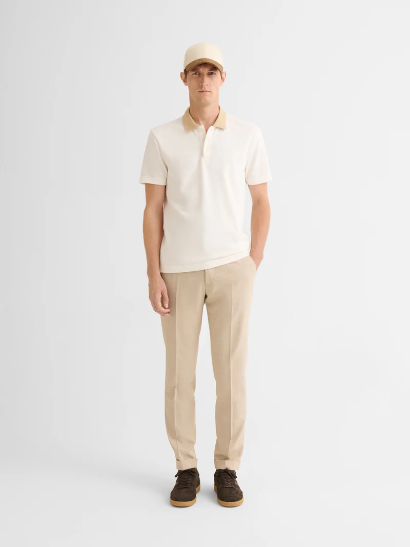 Polo boutonné en jacquard