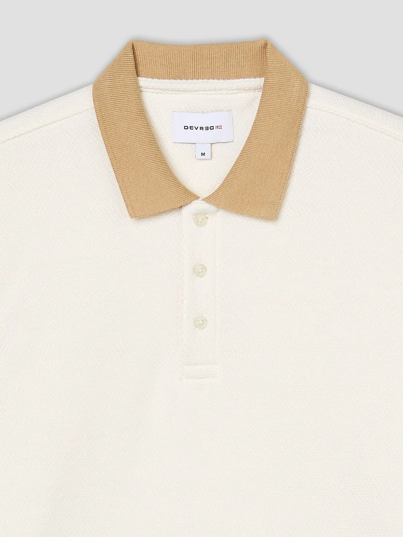 Polo boutonné en jacquard