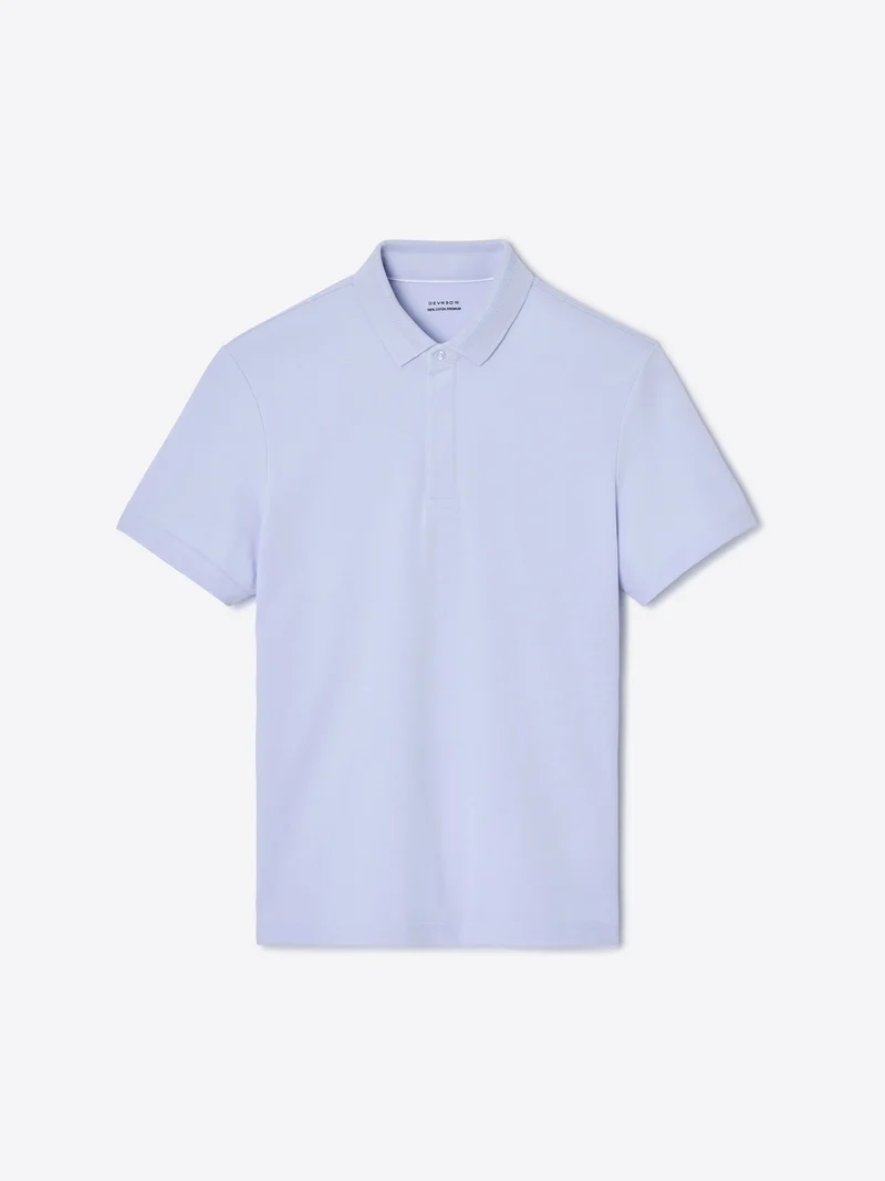 Polo col boutonné en coton premium