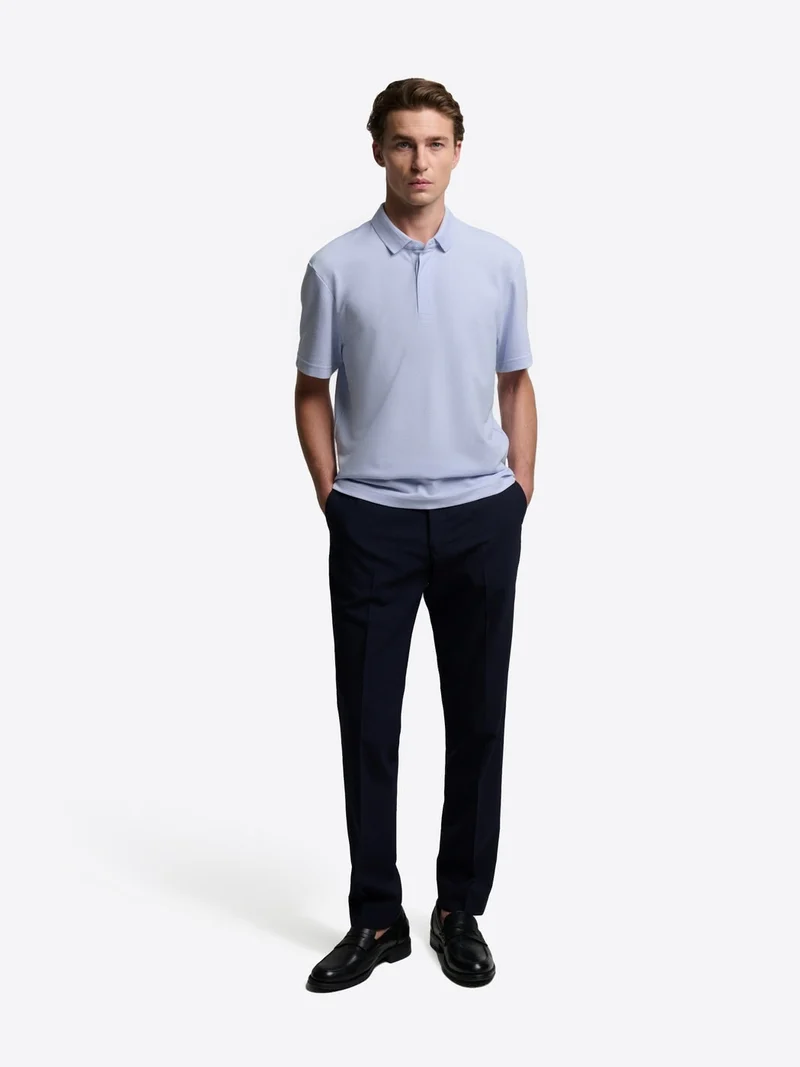 Polo col boutonné en coton premium