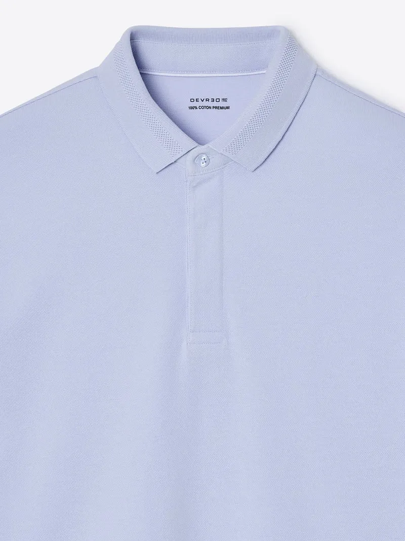 Polo col boutonné en coton premium