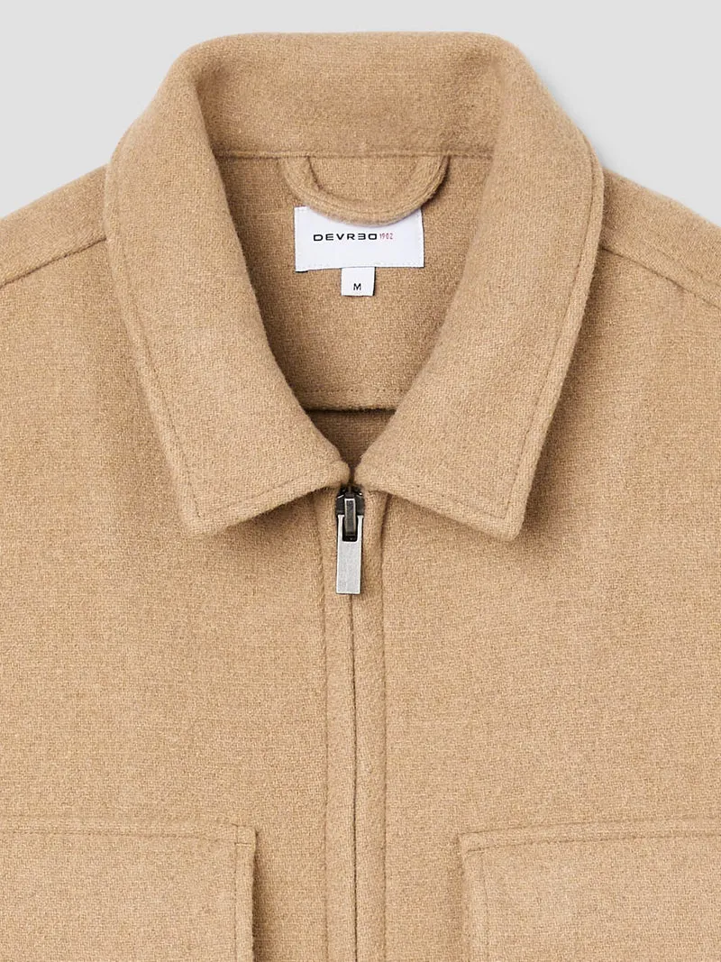 Blouson col chemise effet laine bouillie
