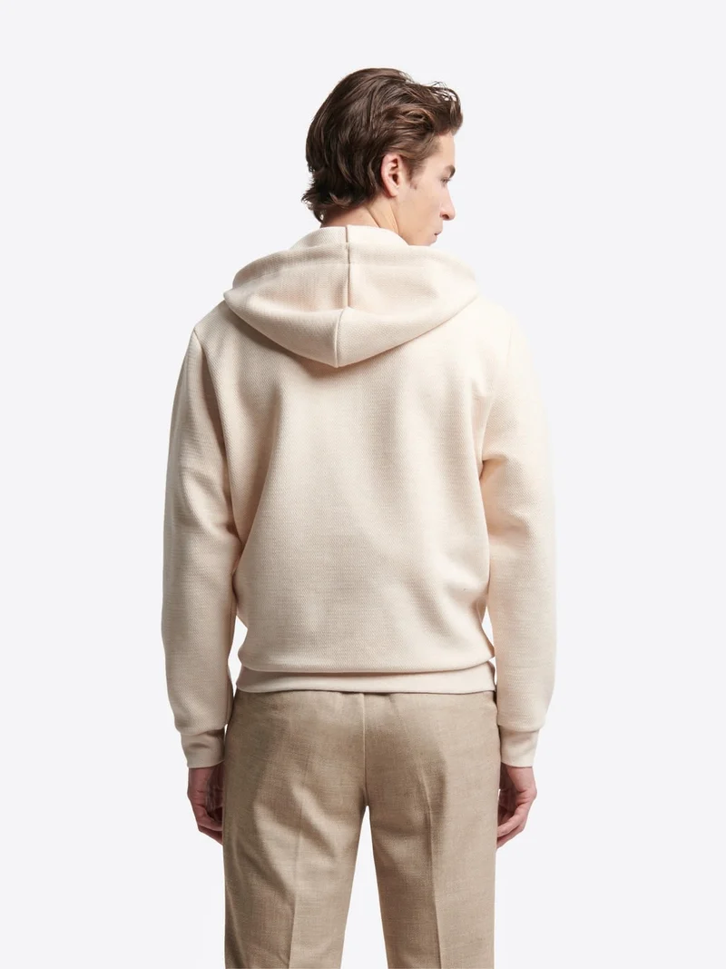 Sweat à capuche en coton chiné