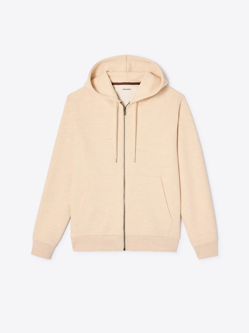 Sweat à capuche en coton chiné