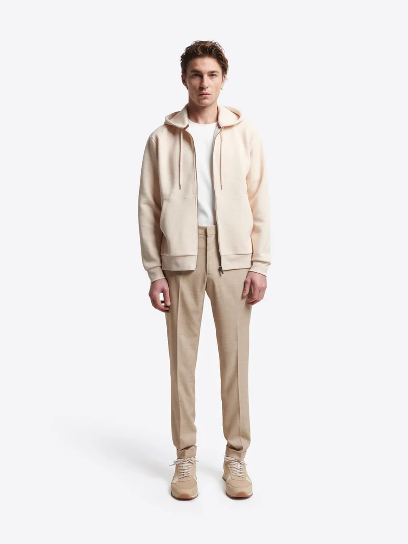 Sweat à capuche en coton chiné